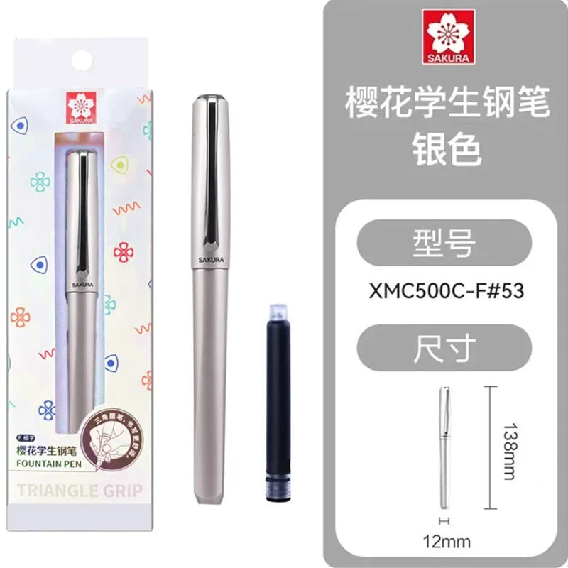 Fountain Pen SAKURA 0.5mm Refillable with Ink Cartridge Japanese