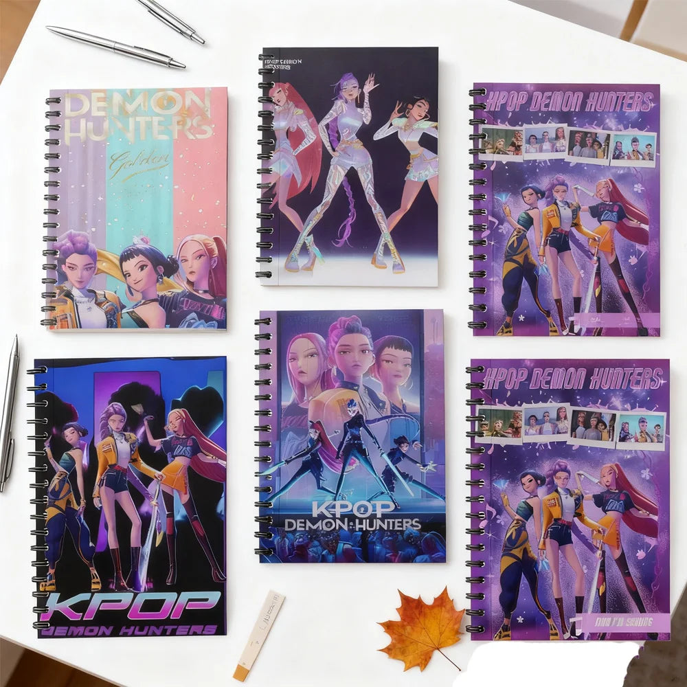 Bentopop set of notebooks with 'KPOP Demon Hunters' design on a white surface.