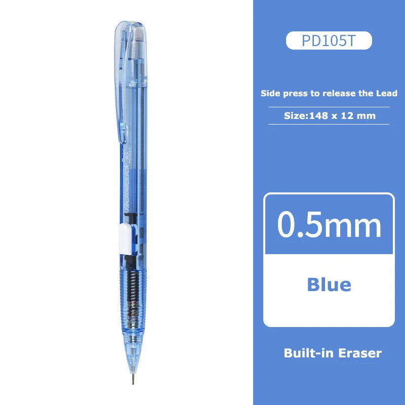 Mechanical Pencil PENTEL 0.5mm Transparent Anti Slip Japanese