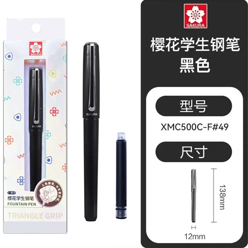 Fountain Pen SAKURA 0.5mm Refillable with Ink Cartridge Japanese