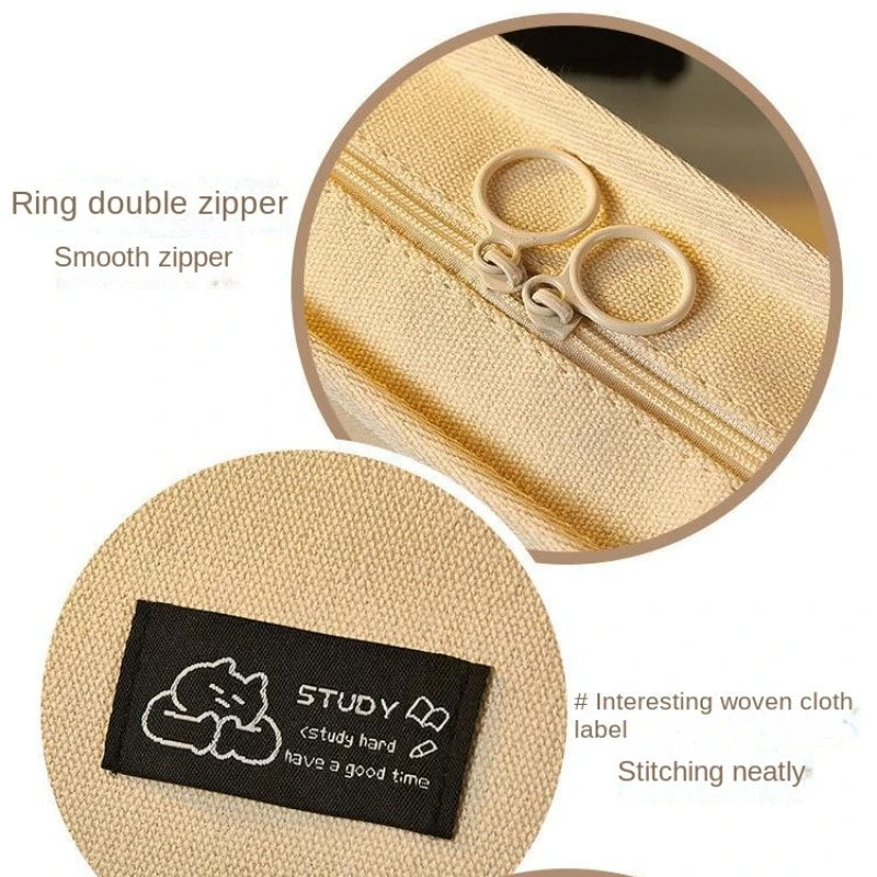 Pencil Case Canvas 1 Compartment Kawaii