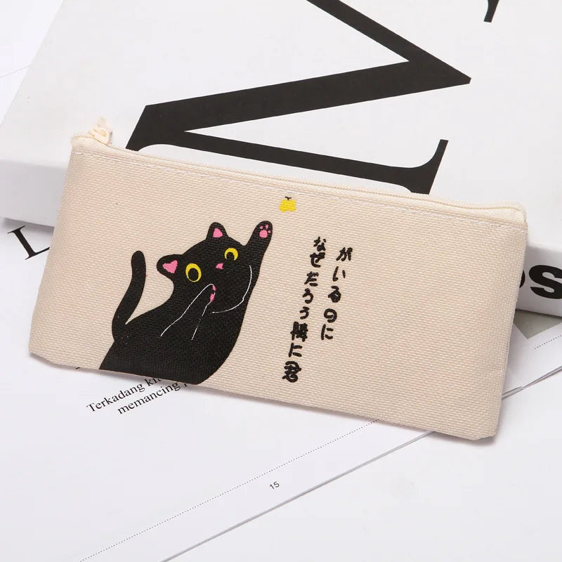 Pencil Case Kawaii Cat Japanese Canvas