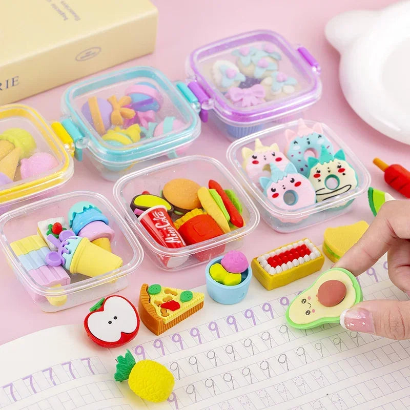 Eraser Set Bento Box Dessert/Makeup/FastFood Fun Kawaii