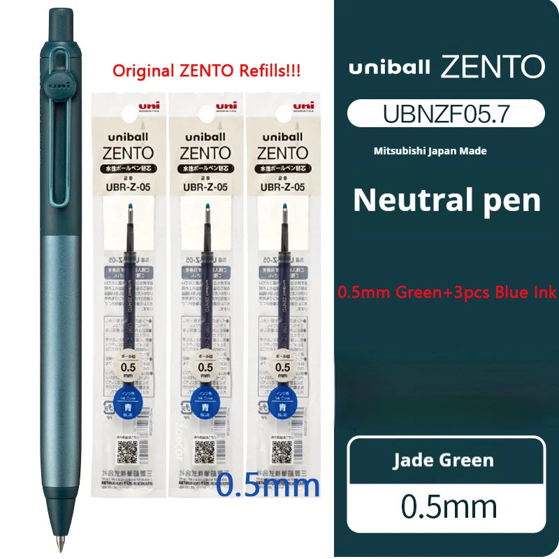 UNI-ball ZENTO Aluminum Grip Metal Pen,0.38/0.5mm With Original Refills