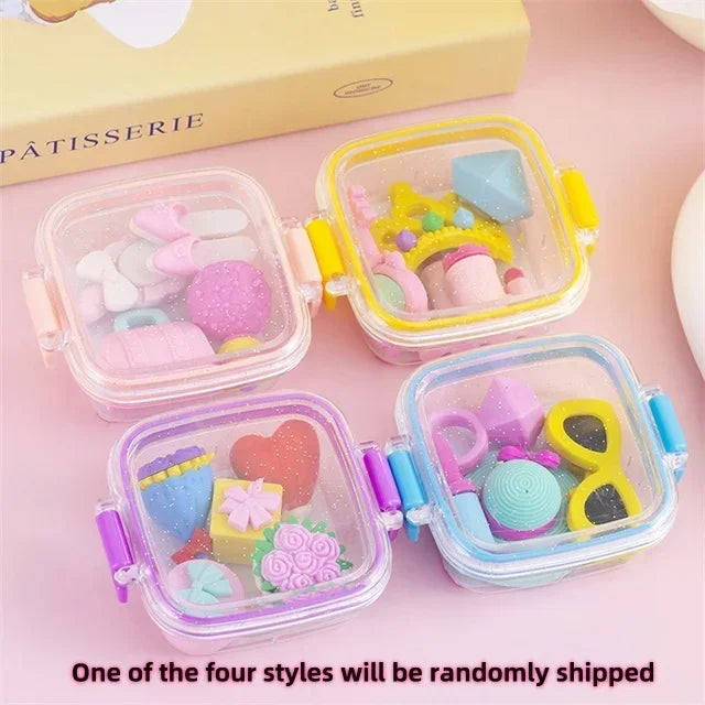 Eraser Set Bento Box Dessert/Makeup/FastFood Fun Kawaii