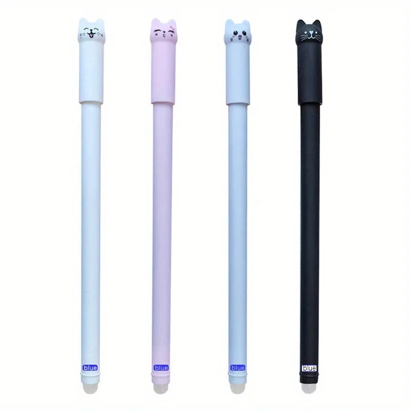 Gel Pens Cat Erasable 0.5mm  4/8/12pcs Fun Kawaii