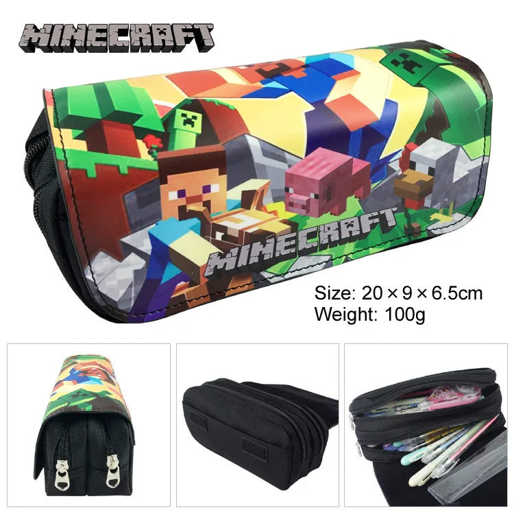 Pencil Case Canvas Minecraft Kawaii