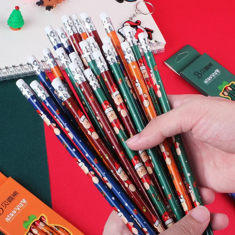 Pencils with Erasers Christmas 6 pcs Kawaii