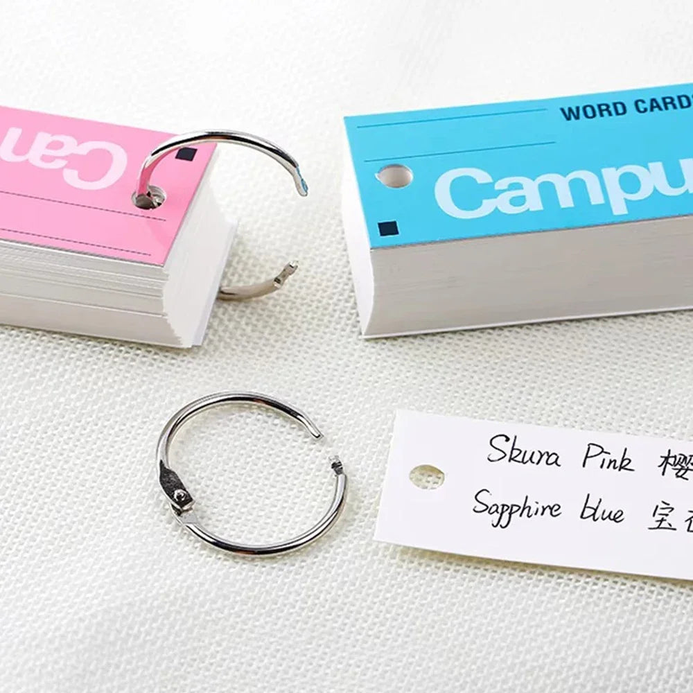 Metal key ring with 'Campus' branding on a textured surface