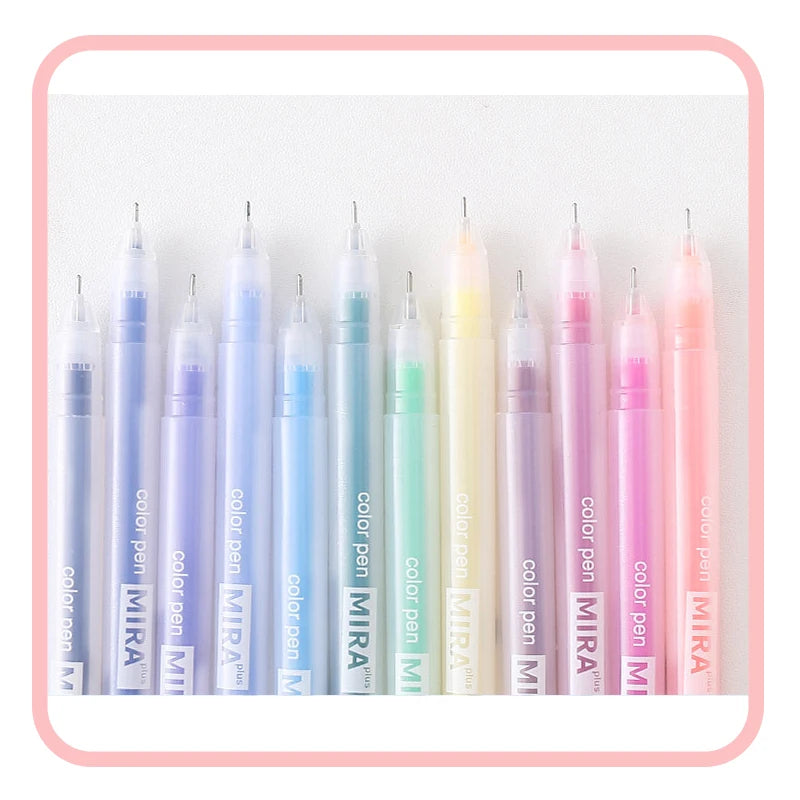 Kawaii Aesthetic Color Gel Pen Set - Stylish Stationery for Students and Diaries